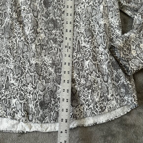 Chico's Snake Print Blouse Top Shirt Gray Women's 3 US XL 16/18 - Picture 5 of 7
